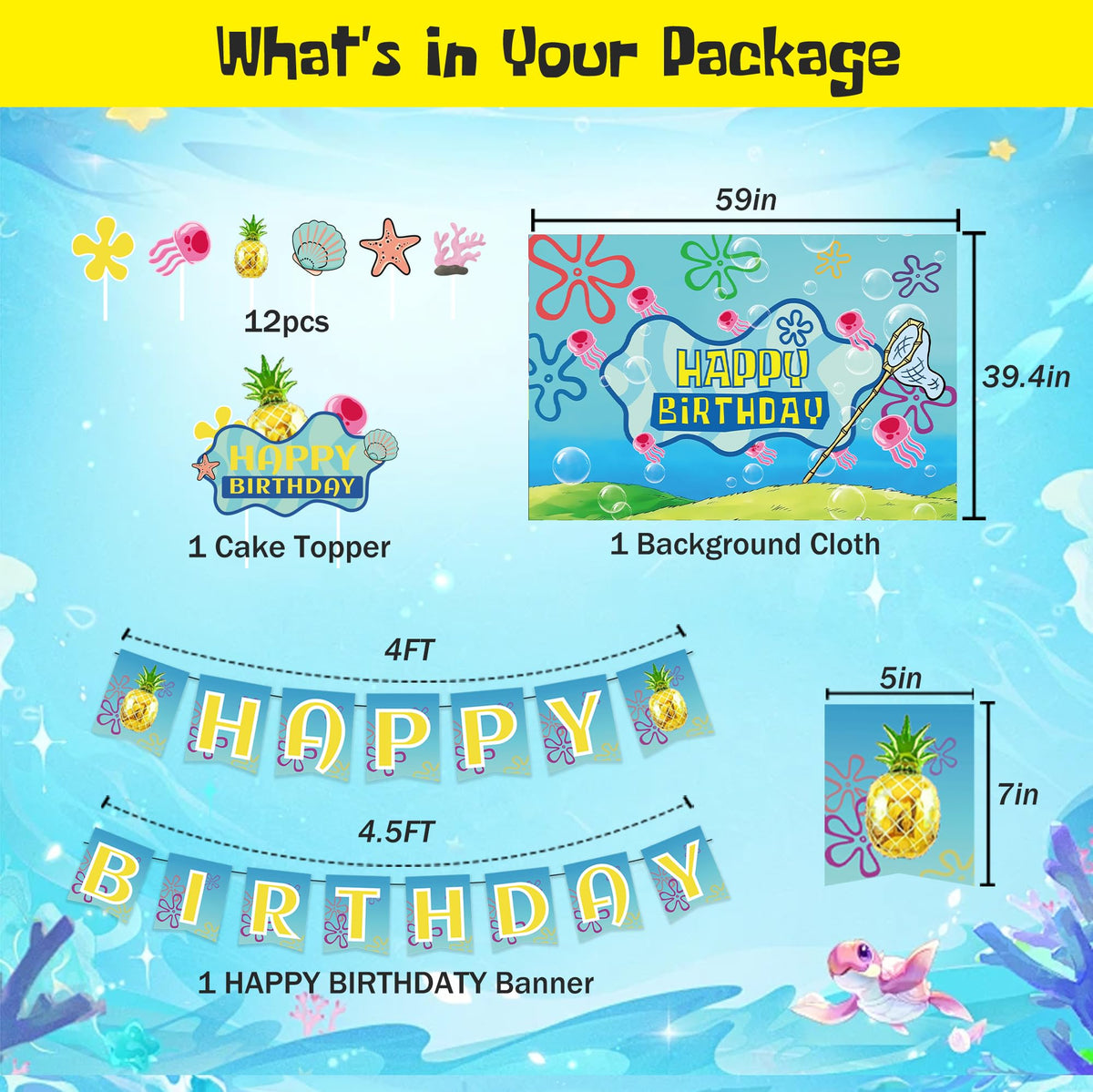 XUNYIPTY Yellow banner decor adds festive color to celebrations.