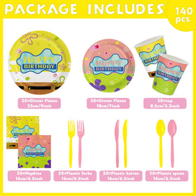 XUNYIPTY yellow-pink cartoon napkins adding playful charm and quick wipeups