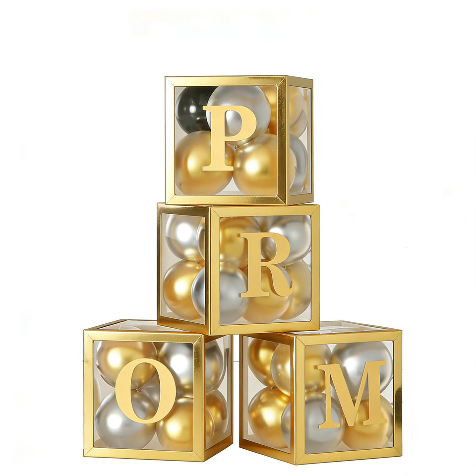 Xvvti prom boxes with gold transparent finish for elegant prom decor
