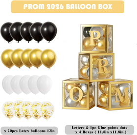 Xvvti prom boxes with PROM letters displayed prominently for table focal point