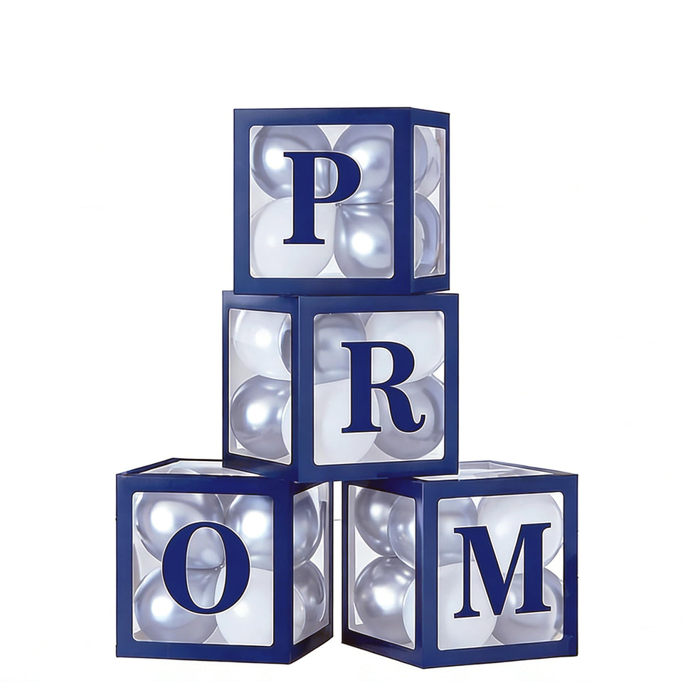 Xvvti prom boxes letters royal blue four-piece set for elegant prom signage