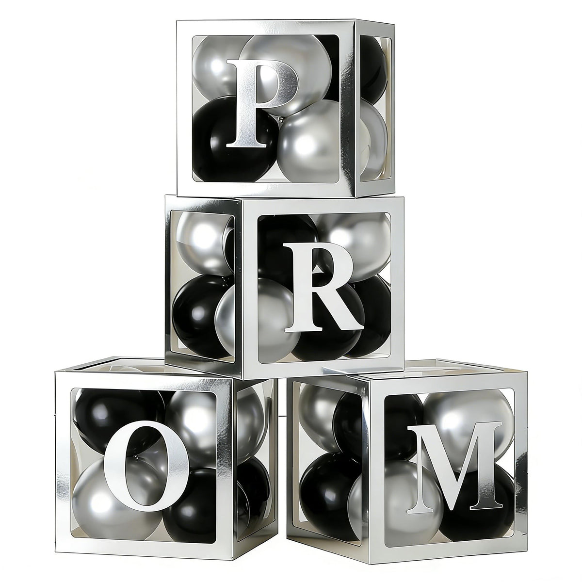 Xvvti prom boxes with letters create a bold focal point for prom decor