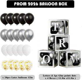 Xvvti silver transparent balloon boxes add a sleek, photogenic backdrop