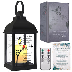 XXSTAR Memorial Lantern front view with glass sides and soft glow for remembrance