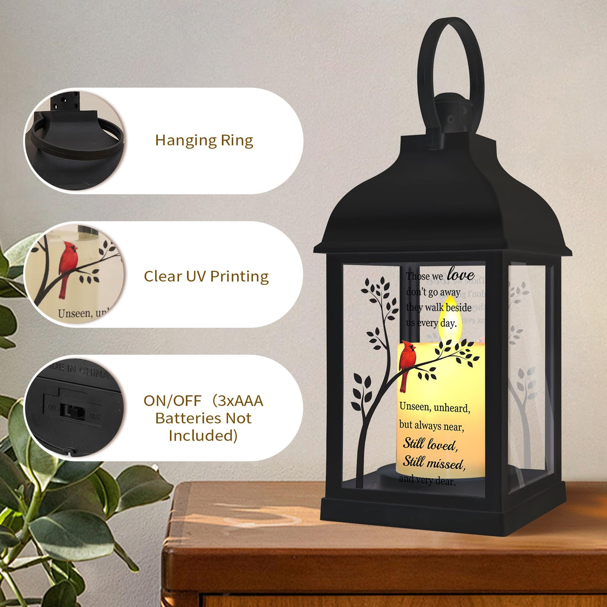 XXSTAR Memorial Lantern UV-inscription on glass for a lasting tribute