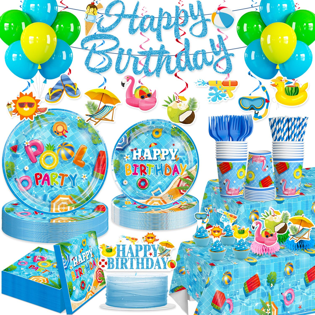 Xynic banner adds bold pool party flair for summer celebrations.