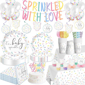 Xynic Baby Sprinkle petal plates for coordinated party look