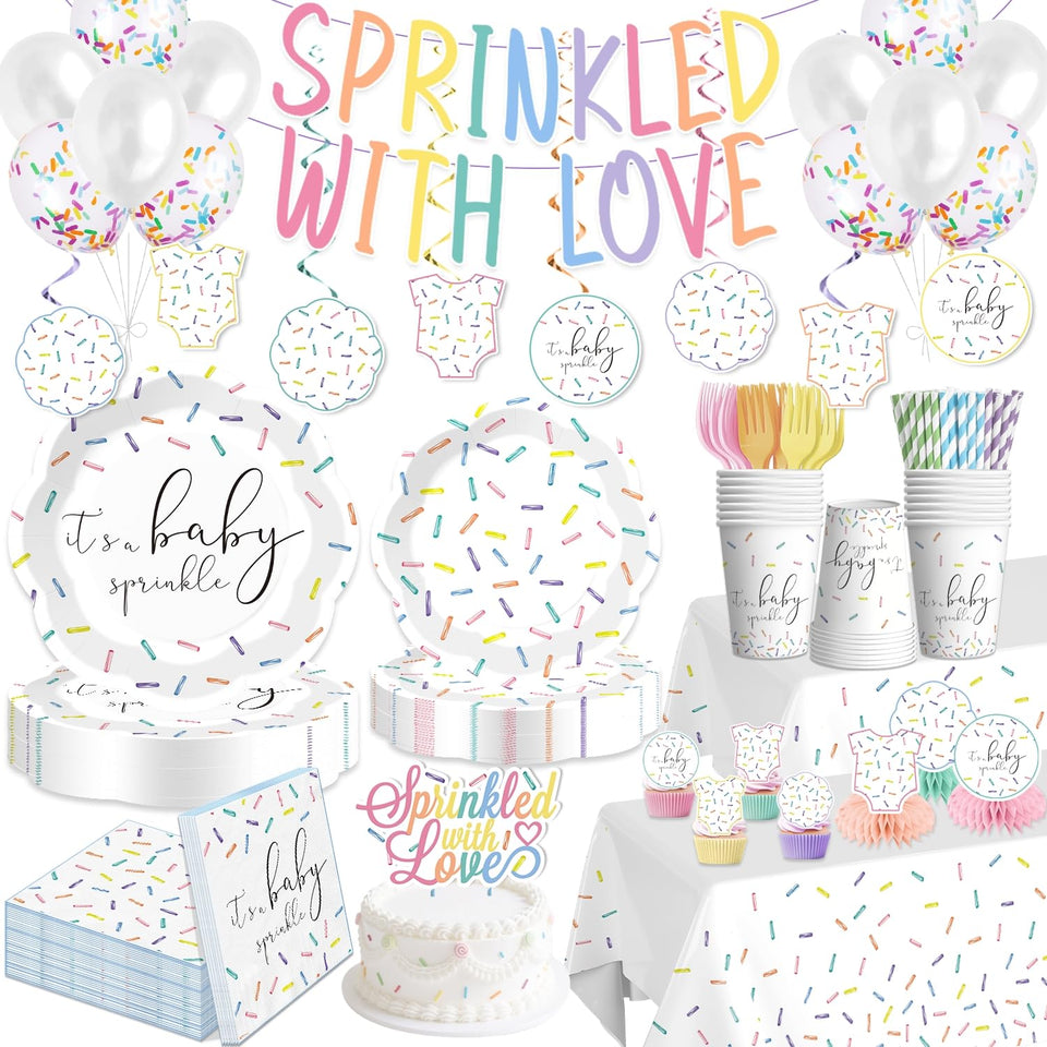 Xynic Baby Sprinkle petal plates for coordinated party look