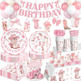 Xynic boots and bows banner adds cowgirl charm to party decor