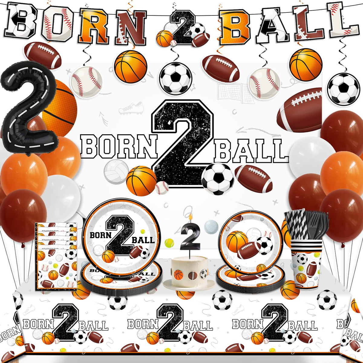 Xynic Born 2 Ball banner creates a bold focal point for the party