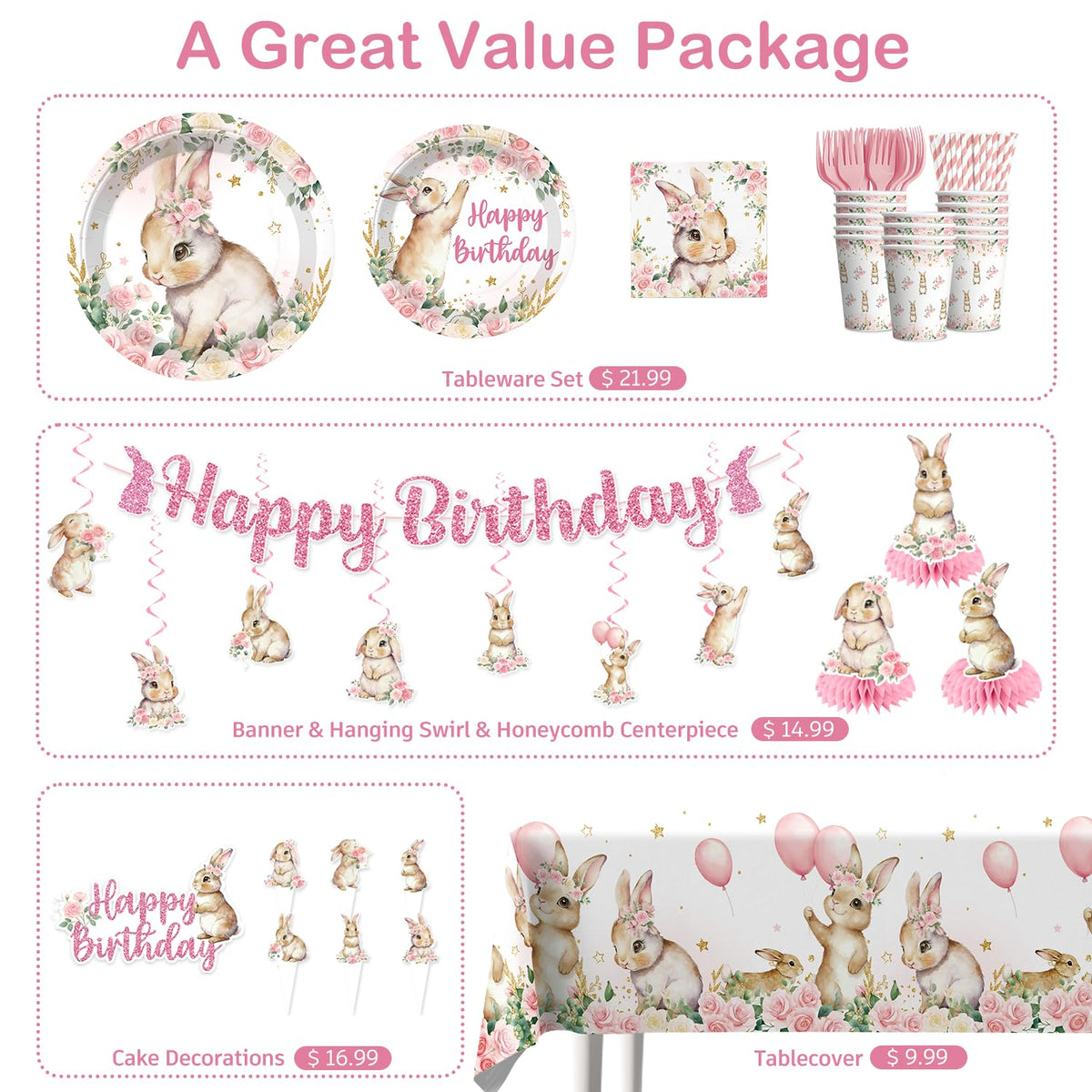 Xynic bunny balloons bring cheerful color to a lively celebration.