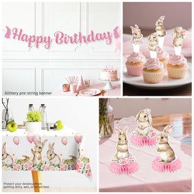 Xynic bunny honeycomb centerpieces create dimensional table decor.