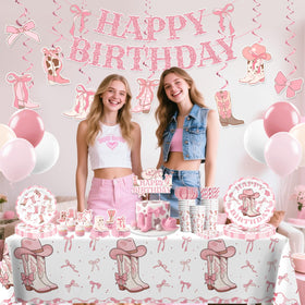 Xynic cowgirl cake topper crowns the cake for a playful centerpiece