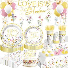 Xynic Love is in Bloom banner adds romantic charm to bridal shower décor.