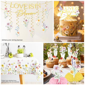 Xynic Love is in Bloom hanging swirls create festive movement for the venue.