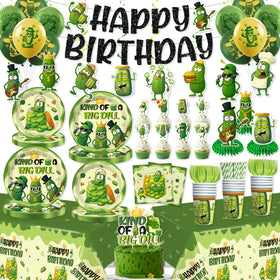 Xynic pickle party banner enhances a playful birthday backdrop