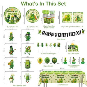 Xynic pickle party cake topper creates a whimsical focal point