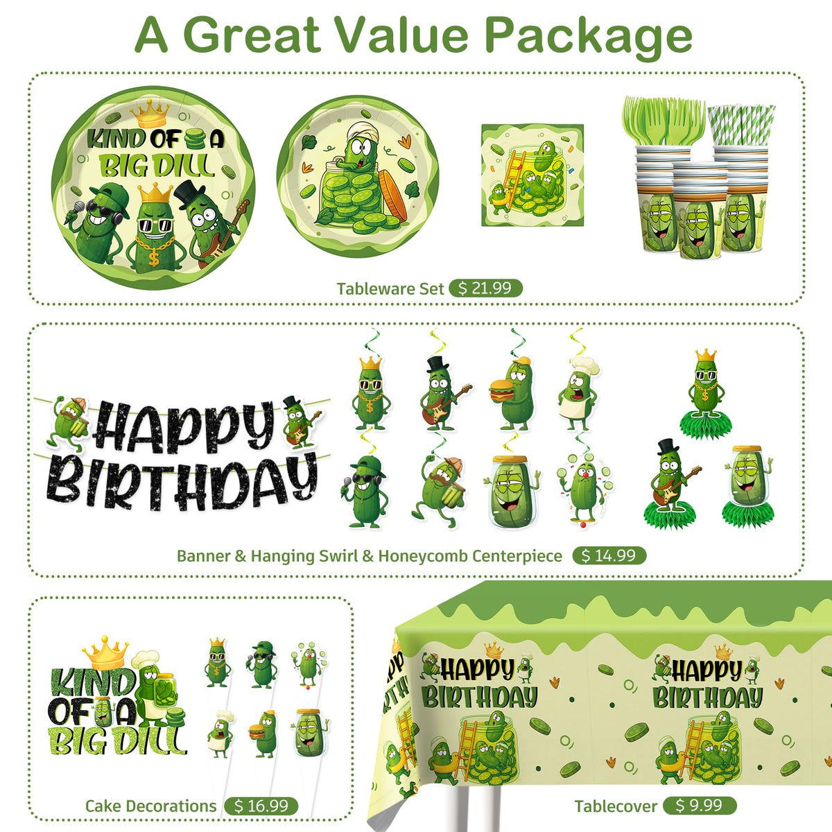 Xynic pickle party honeycomb centerpieces add dimension to tables