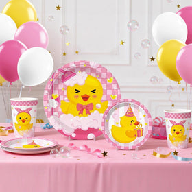 Xynic pink duck balloons add color to the party space