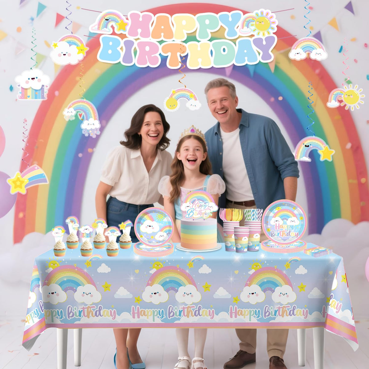 Xynic rainbow nine-inch dinner plates support meals with vivid design