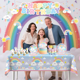 Xynic rainbow nine-inch dinner plates support meals with vivid design