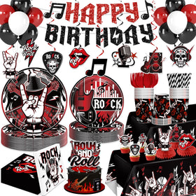 Xynic Rock and Roll banner visual focus, adds festive flair to party decor
