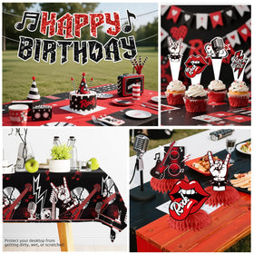 Xynic Rock and Roll tablecloths, waterproof and easy cleanup