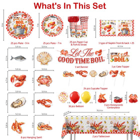 Xynic seafood boil plates 9in for bigger servings and mess-free dining