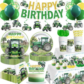 Xynic tractor birthday banner enhances the party backdrop and photos
