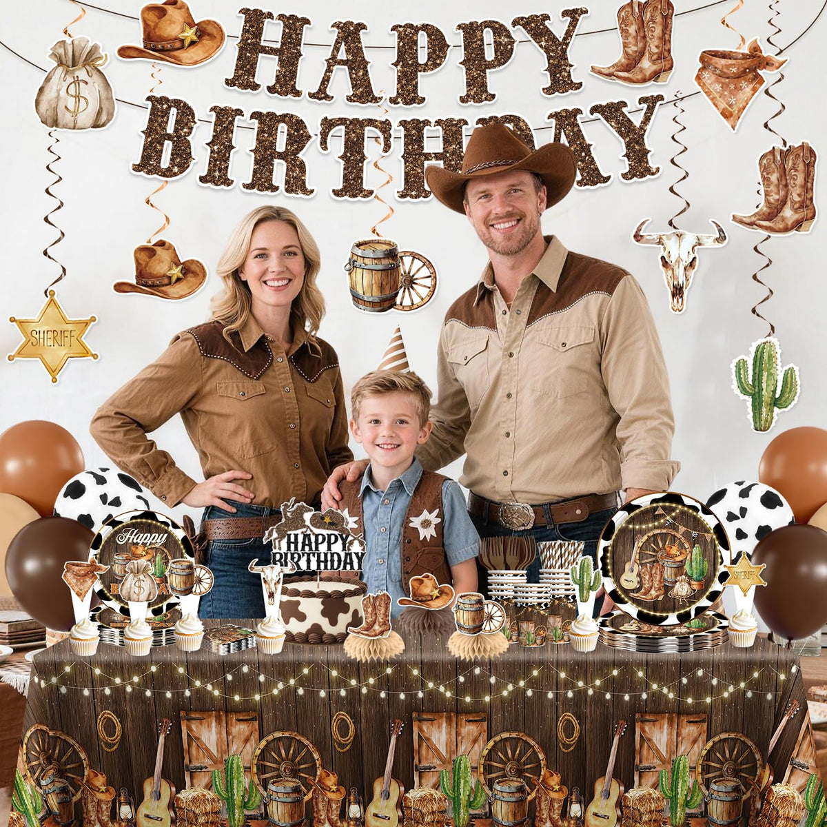 Xynic western tableware and tablecloths simplify cleanup