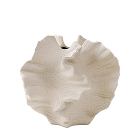 XYQXYQ Modern Art Ceramic Vase with white wave design for stylish desktop display
