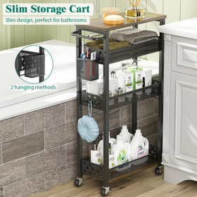 XYZLVSI narrow shelf unit fits into corners to maximize small-space storage