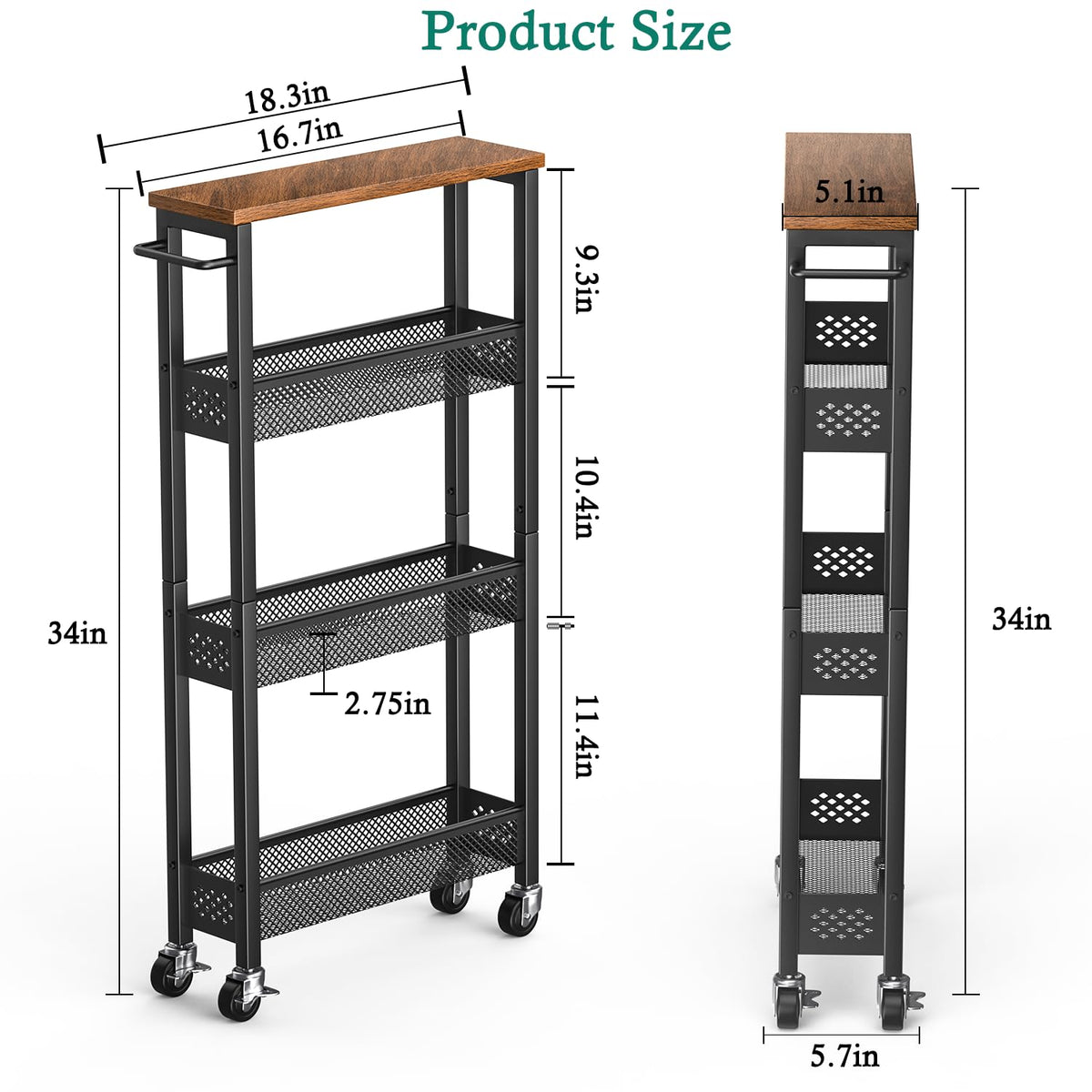 XYZLVSI rust-resistant carbon steel frame withstands humidity in dry or wet areas.