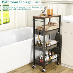 XYZLVSI 4-tier storage cart for compact vertical organization.