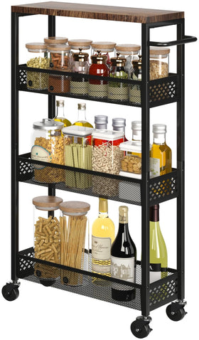 XYZLVSI office organization with slim rolling cart in a workspace