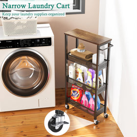XYZLVSI wooden top with mesh baskets for versatile storage
