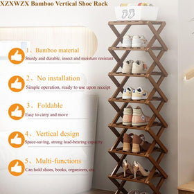 XZXWZX Brown Entryway Shoe Storage keeps footwear organized near the door.