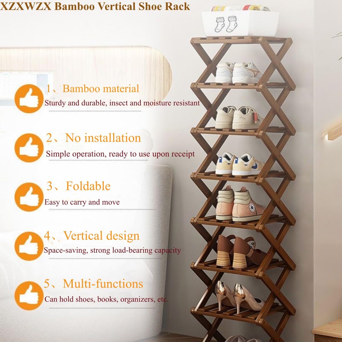 XZXWZX entryway shoe rack keeps shoes neat and accessible.