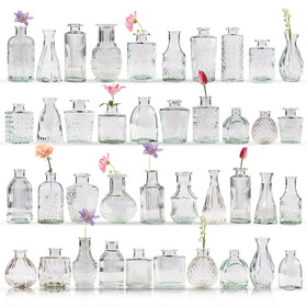 Yabool 40-pcs bud vase set with embossed pattern ideal for elegant centerpieces
