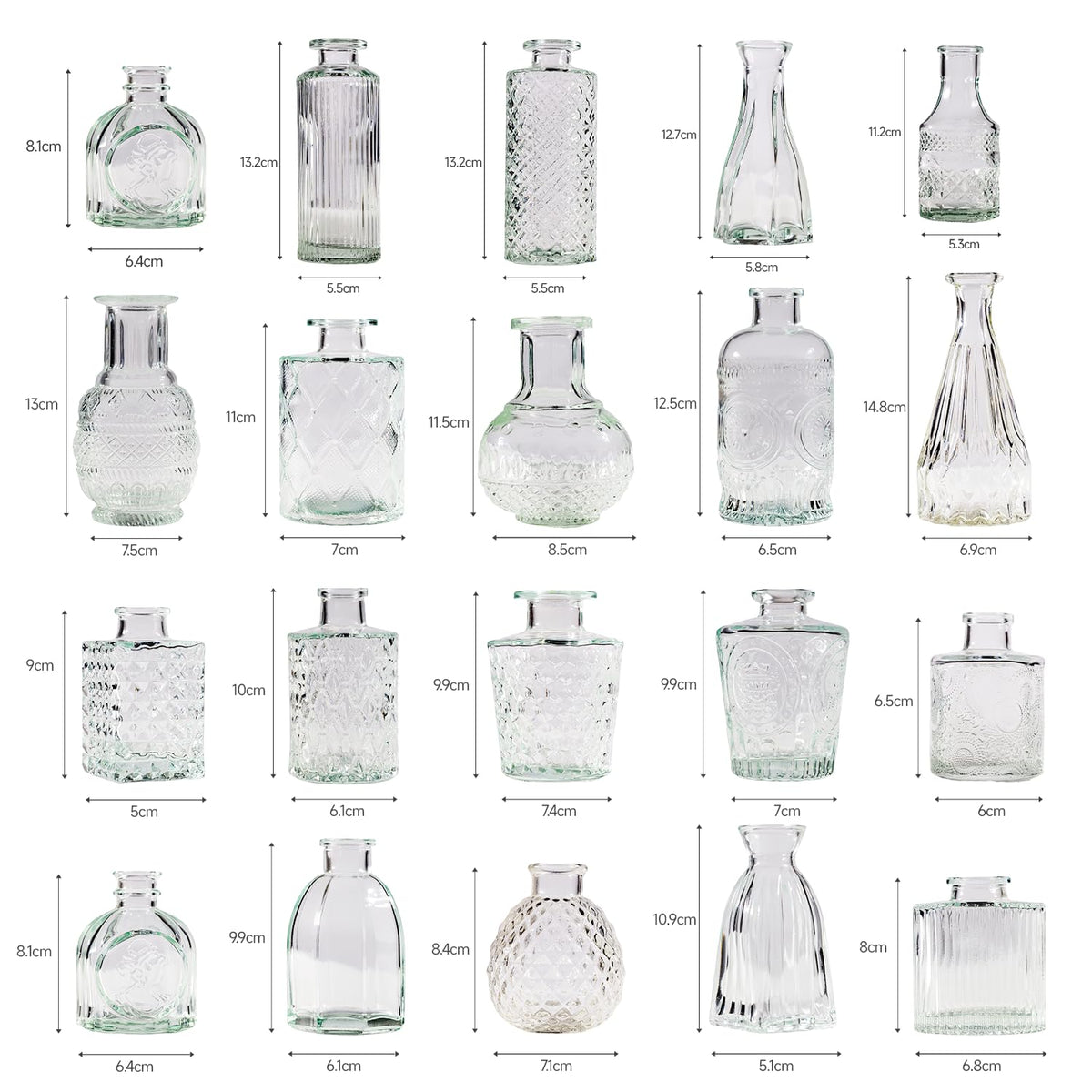 Yabool small glass bud vase perfect for dried flowers and minimal displays