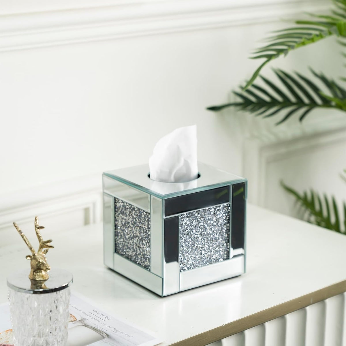 YACSNBF bathroom vanity use with mirrored tissue box cover