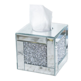 YACSNBF mirrored tissue box cover front view for bathroom decor