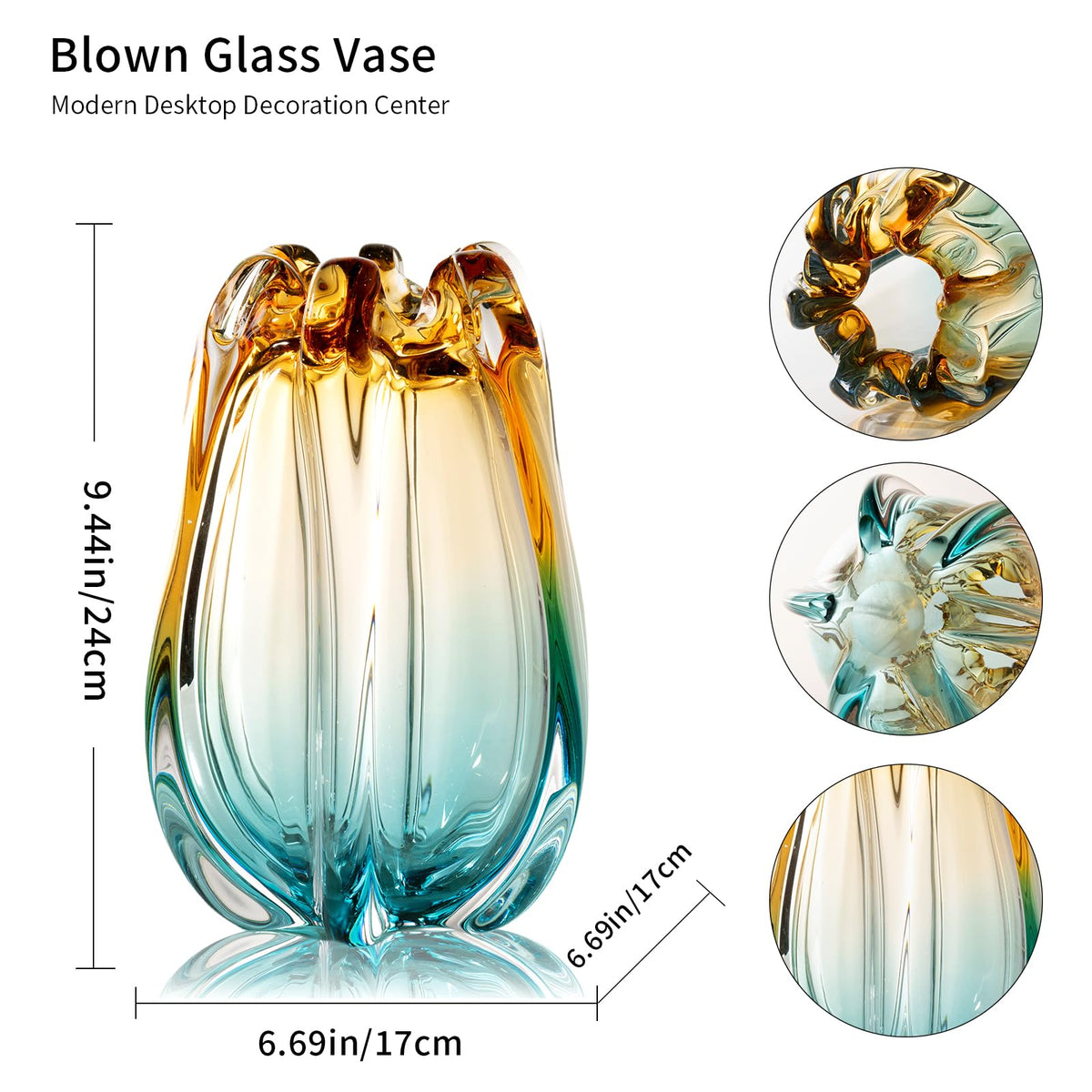 YACSNBF modern glass vase complements contemporary interiors