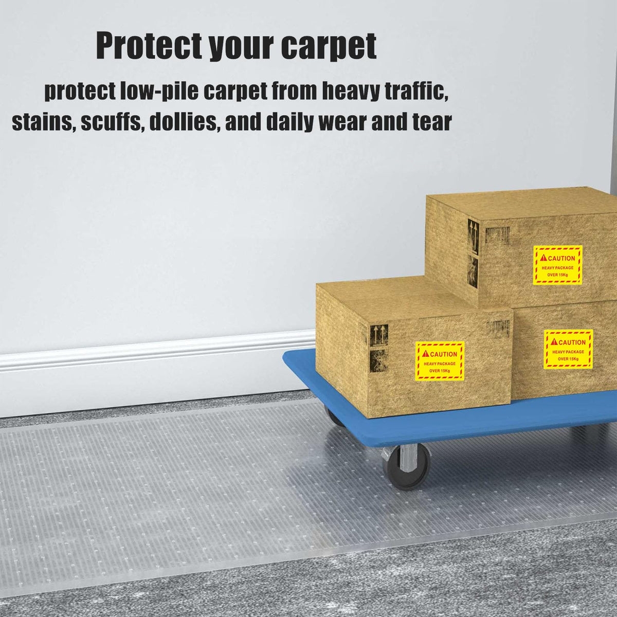 YADI non-slip bottom grippers secure the protector on busy floors