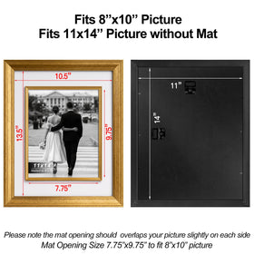Yaetm 11x14 frame supports vertical or horizontal wall mounting