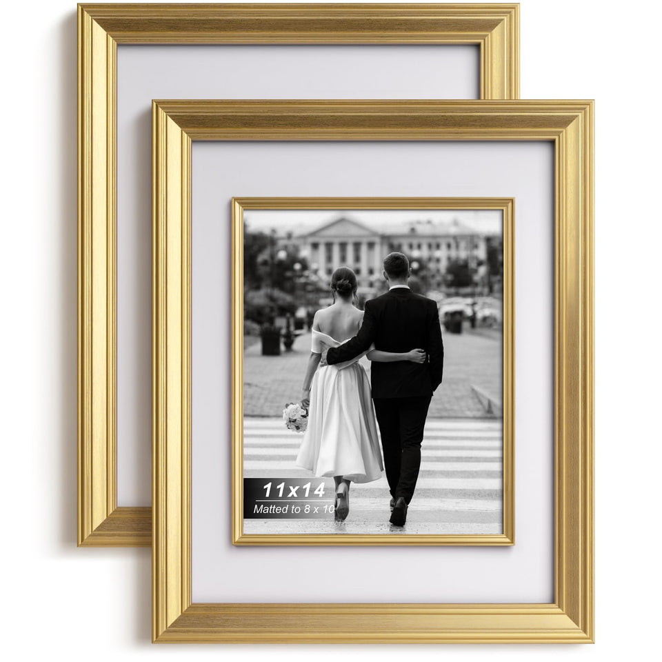 Yaetm 11x14 gold frame with decorative inner frame highlights your photo.