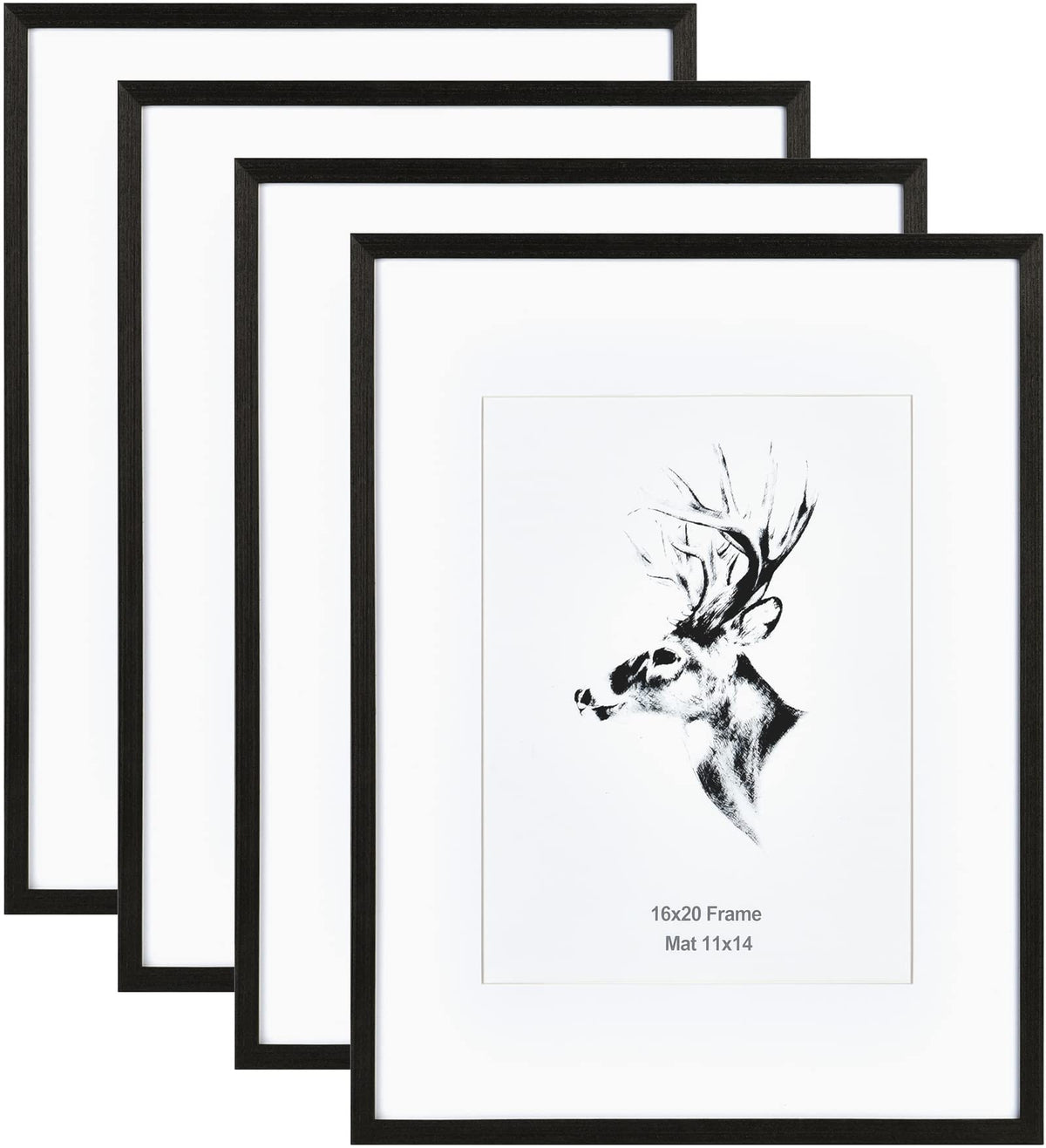 Yaetm 16x20 black frame with mat showcases 11x14 photos in a gallery-ready display.