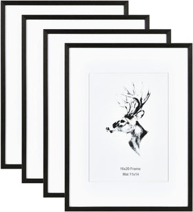 Yaetm 16x20 black frame with mat showcases 11x14 photos in a gallery-ready display.