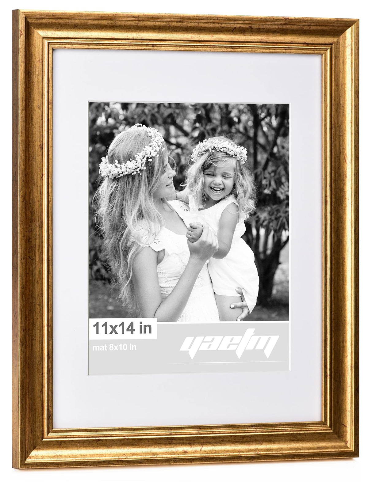 Yaetm frame displaying an 8x10 image with mat for a clean gallery setup.