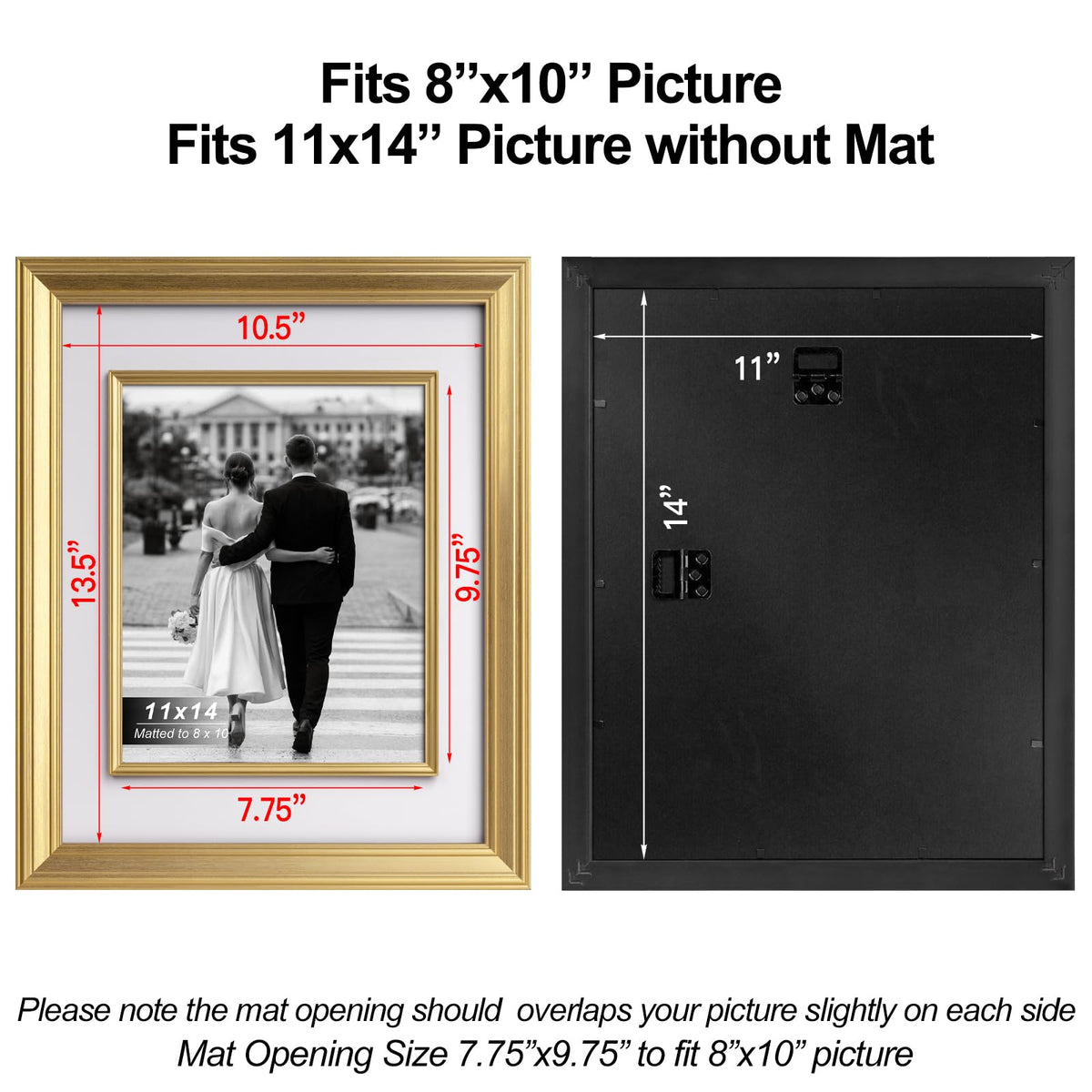 Yaetm wall hanging hardware supports vertical or horizontal layouts.